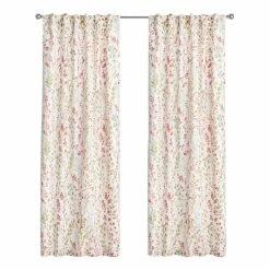 World Market Riley Ivory Multicolor Floral Sleeve Top Curtains Set Of 2
