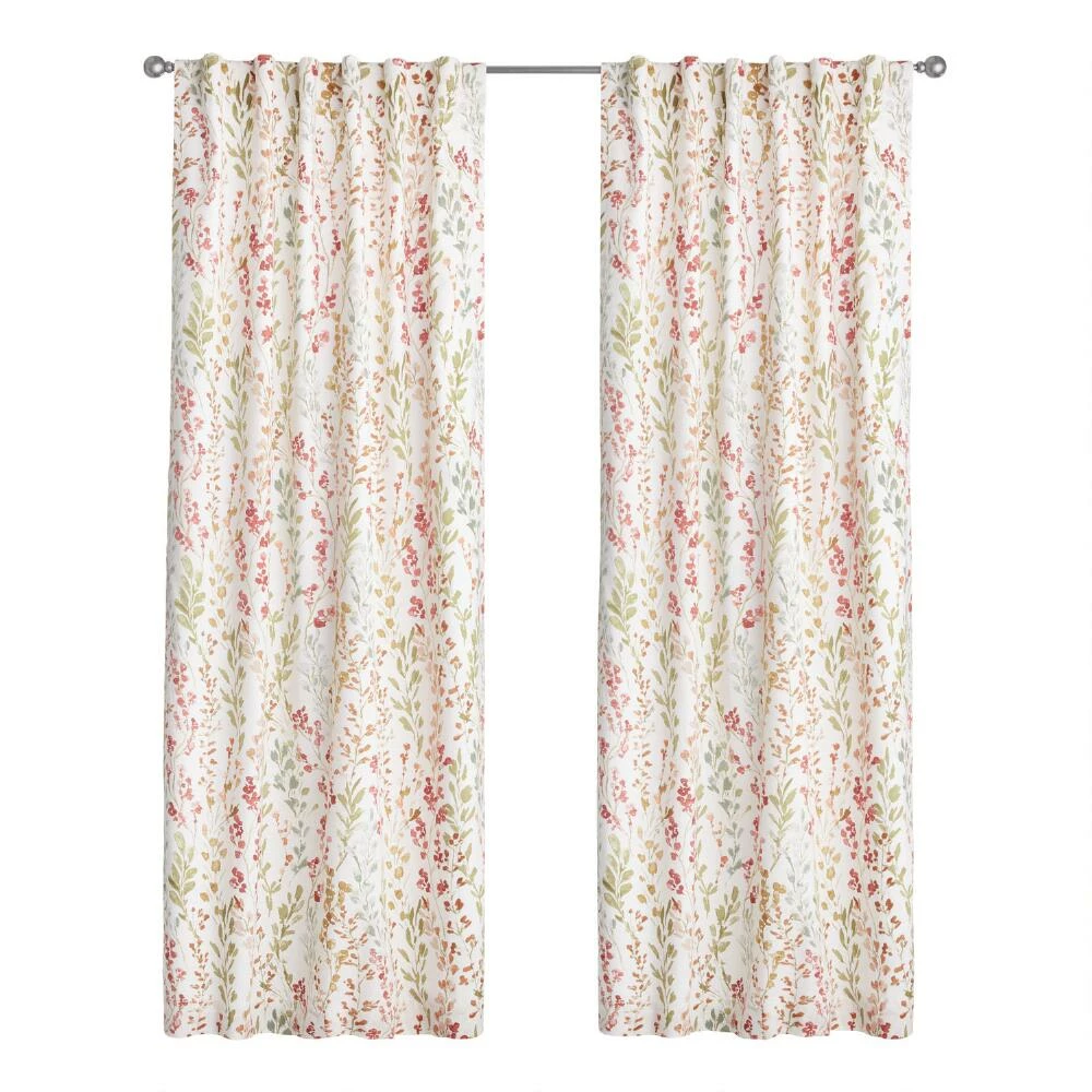 World Market Riley Ivory Multicolor Floral Sleeve Top Curtains Set Of 2 1 World Market Riley Ivory Multicolor Floral Sleeve Top Curtains Set Of 2