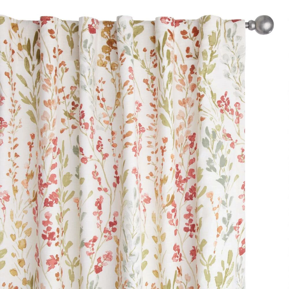 World Market Riley Ivory Multicolor Floral Sleeve Top Curtains Set Of 2 2 World Market Riley Ivory Multicolor Floral Sleeve Top Curtains Set Of 2 - Image 2