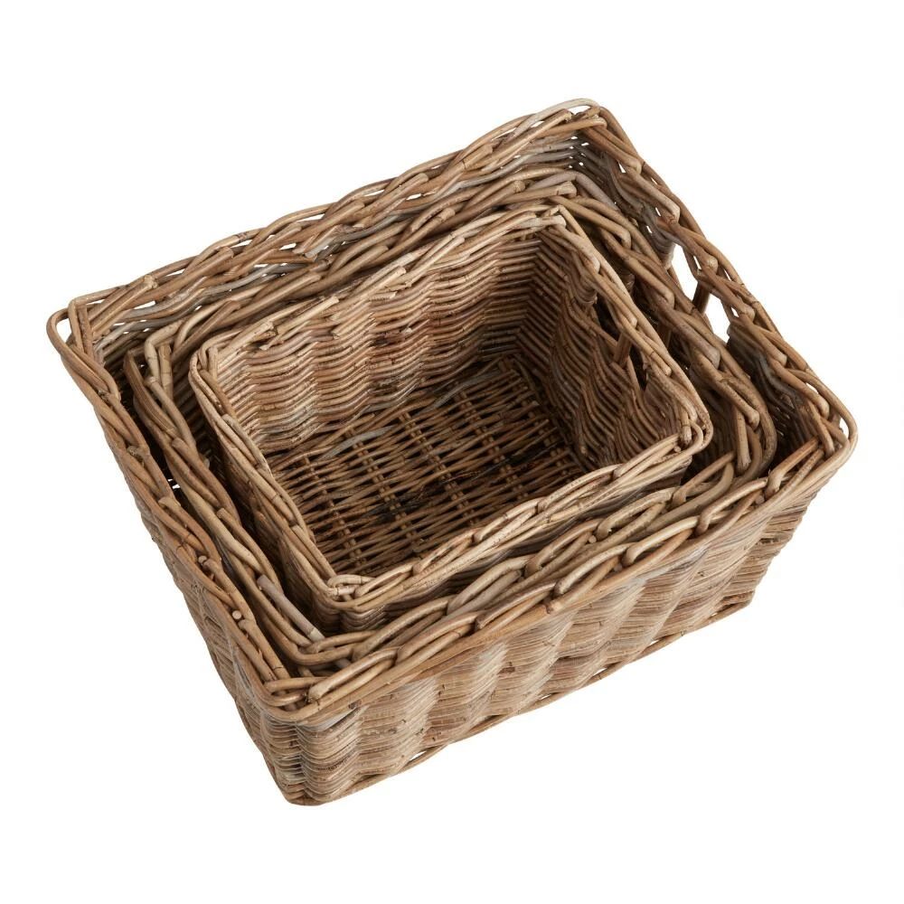 World Market Rory Gray Rattan Kubu Utility Basket 2 World Market Rory Gray Rattan Kubu Utility Basket - Image 2