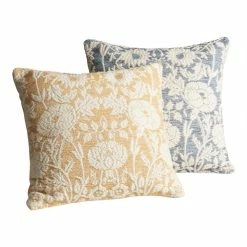 World Market Ivory Floral Applique Throw Pillow