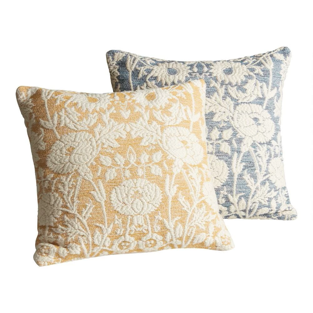 World Market Ivory Floral Applique Throw Pillow 1 World Market Ivory Floral Applique Throw Pillow