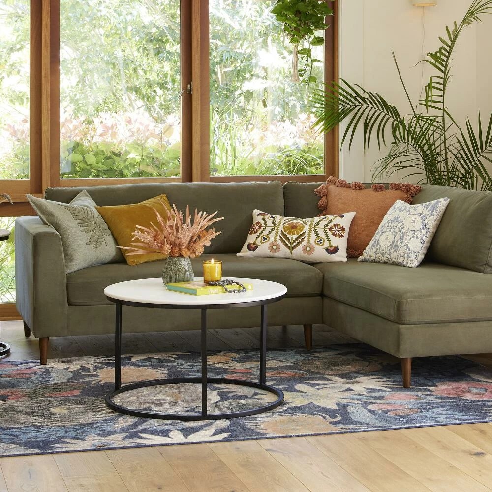 World Market Ivory Floral Applique Throw Pillow 2 World Market Ivory Floral Applique Throw Pillow - Image 2