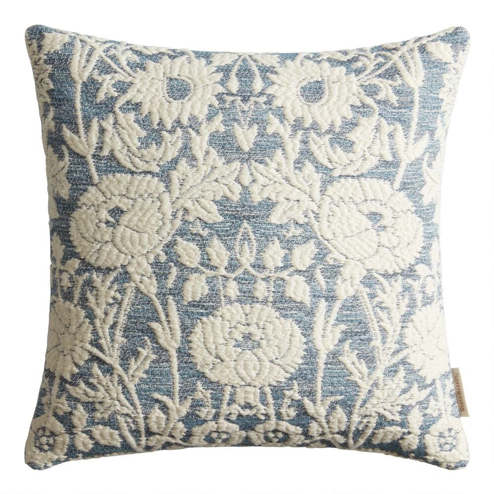 World Market Ivory Floral Applique Throw Pillow 6 World Market Ivory Floral Applique Throw Pillow - Image 6