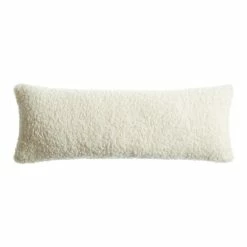 World Market Extra Wide Ivory Textured Boucle Lumbar Pillow