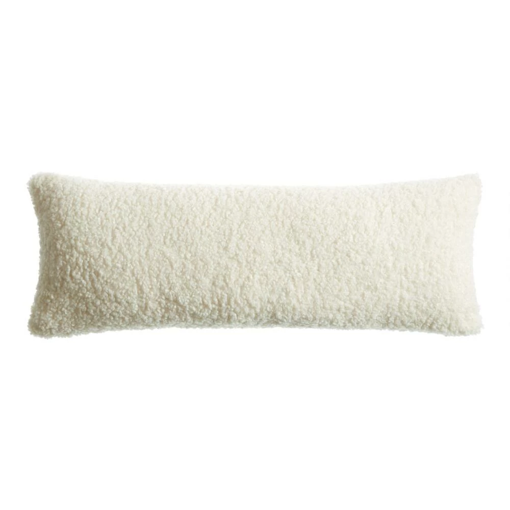 World Market Extra Wide Ivory Textured Boucle Lumbar Pillow 1 World Market Extra Wide Ivory Textured Boucle Lumbar Pillow