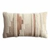 World Market Rust and Ivory Braided Indoor Outdoor Lumbar Pillow
