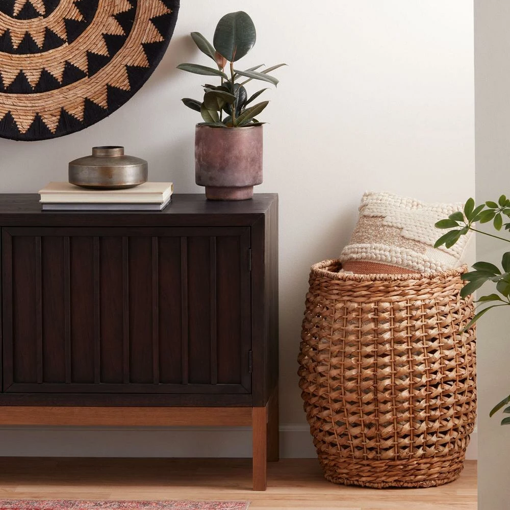 World Market Rust and Ivory Braided Indoor Outdoor Lumbar Pillow 2 World Market Rust and Ivory Braided Indoor Outdoor Lumbar Pillow - Image 2