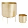 World Market Brushed Gold Planter with Stand