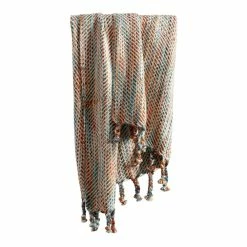 World Market Multicolor Stitch Fringe Throw Blanket -Decor & Pillows Sales Store unnamed file 930