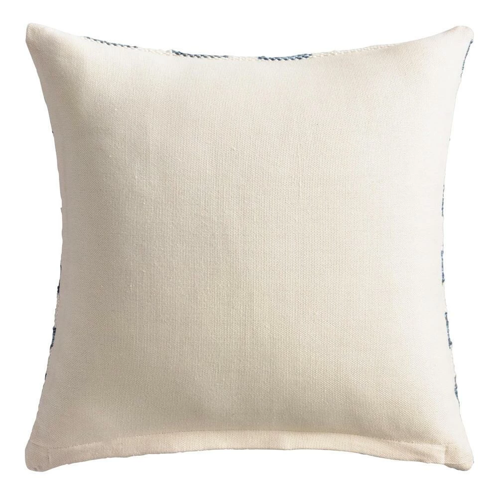 World Market Blue and Ivory Geometric Indoor Outdoor Throw Pillow 3 World Market Blue and Ivory Geometric Indoor Outdoor Throw Pillow - Image 3