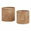 World Market Farrah Natural Rattan Cane Open Weave Basket