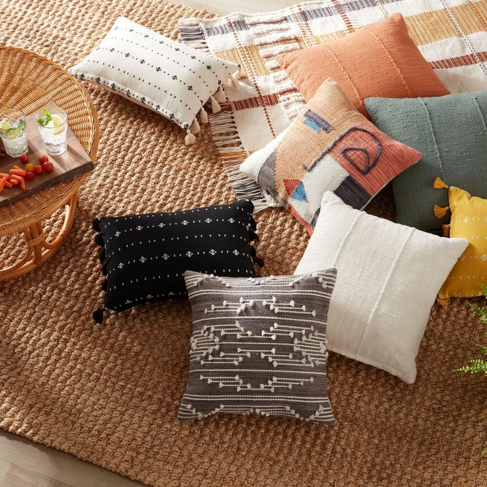 World Market Tufted Modern Geo Print Lumbar Pillow 2 World Market Tufted Modern Geo Print Lumbar Pillow - Image 2