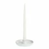 World Market White Ceramic Saucer Taper Candle Holder